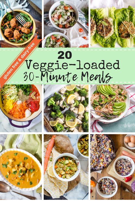 Only have 30 minutes to make dinner? I feel ya! Grab one of these easy peasy veggie-loaded meals that you can make in 30 minutes (or less!) and get dinner on the table while keeping your health and sanity intact! #veggieloaded #healthyfamily #easymeals #healthyliving Curried Lentil Soup, Greek Chicken Salad, Chicken And Butternut Squash, Quick Healthy Meals, Vegetarian Options, 30 Minute Meals, Healthy Families, Easy Peasy, Real Food Recipes