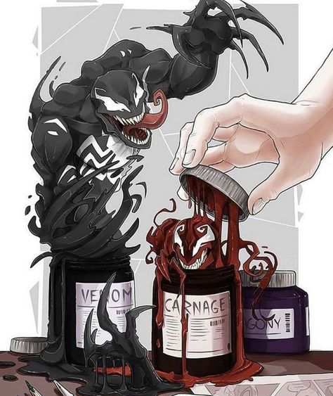 Venom Artwork, Carnage Art, Carnage Spiderman, Marvel Carnage, Spiderman Mcu, Venom Carnage, Cool Illustration, Venom Marvel, Carnage Marvel