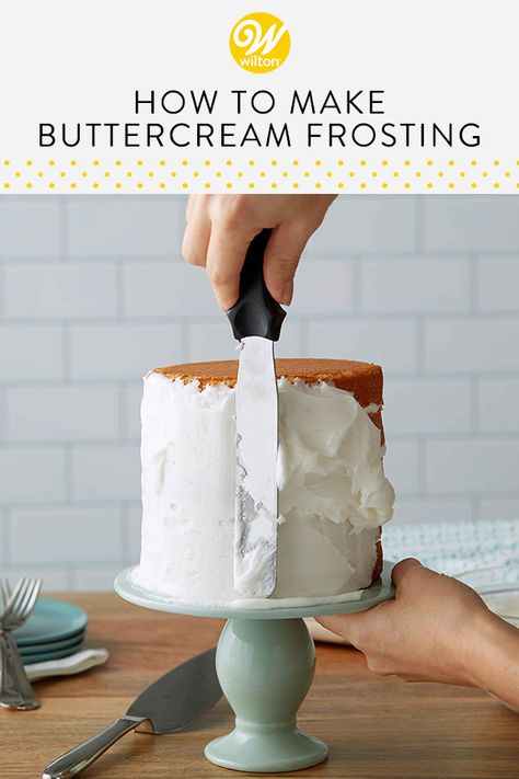 Learn how to make buttercream frosting with this easy and delicious recipe. Great for piping, spreading, filling, decorating and more, this homemade buttercream is certainly one of our favorites! Unlike other buttercreams out there, this recipe allows you to adjust the consistency of your icing.  #wiltoncakes #blog #blogger #blogpost #buttercreamfrosting #recipies #baking #cakedecorating #cupcakedecorating #dessertideas #dessertrecipes Butter Cream Cake Frosting, Butter Cream Recipe How To Make, How To Make Decorating Icing, How To Make Buttercream Frosting Recipes, Wilton Buttercream Icing Recipe, Homemade Buttercream Frosting For Cake, Wilton Cake Decorating Icing Recipe, Wilton Icing Recipe, Cake Frosting Recipe For Decorating