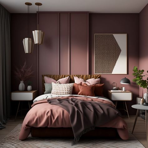 White Bathroom Decor Ideas, Plum Bedroom, Black And White Bathroom Decor, Burgundy Room, Taupe Bedroom, Black And White Bathroom, White Bathroom Decor, Bedroom Wall Colors, Bedroom Red