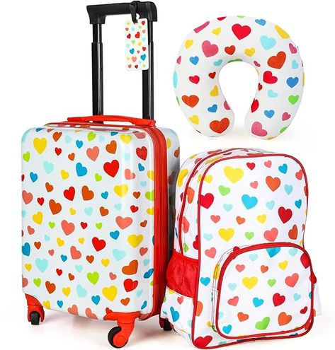 emissary Kids Luggage With Wheels For Girls, 3 Piece Luggage Set, Childrens Luggage For Girls With Wheels, Kids Suitcases With Wheels For Girls, Toddler Suitcase For Girls, Travel Luggage For Kids Toddler Suitcase, Luggage For Kids, Childrens Luggage, 3 Piece Luggage Set, Kids Luggage, Luggage Sets, Girls Toddler, Suitcases