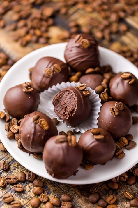 Rich, creamy, and caffeinated, these 5-Ingredient Espresso Chocolate Truffles are a coffee lovers dream come true! Bonus: they're so easy! Coffee Truffles, Espresso Truffles, Dessert Truffles, Candy Truffles, Chocolate Espresso, Truffle Recipe Chocolate, Truffle Recipe, Lemon Pie, God Jul