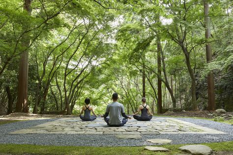 Tengamine Terrace Meditation Aman Kyoto, Outdoor Meditation, Yoga Ashtanga, Small Luxury Hotels, Stone Pathway, Spa Set, Outdoor Spa, Outdoor Yoga, Dehradun