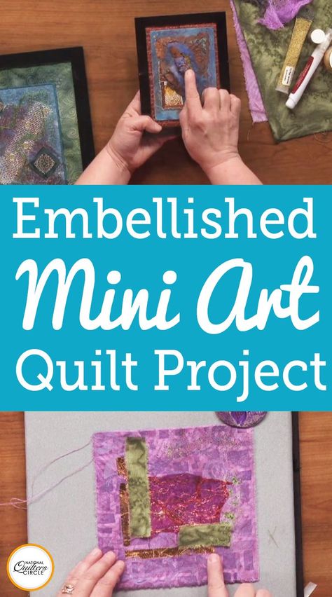 Heather Thomas shows you how to make small, embellished quilts that fit into a frame. You will get an overview of the examples she made and what materials she used. This video will teach you how to make a replica or very similar embellished mini art quilt like Heather made. Mini Art Quilts, Small Art Quilts, Embellished Quilts, Quilting Gifts, Quilt Videos, Beginning Quilting, Photo Quilts, Quilt Tips, Embroidered Items