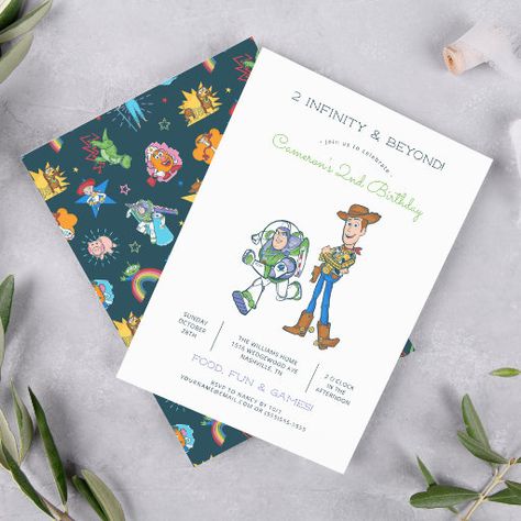 Woody Birthday, Buzz Lightyear Birthday, Toy Story Invitations, Twins Baby Shower Invitations, 2nd Birthday Party Themes, Toy Story Birthday Party, 2nd Birthday Invitations, Birthday Toys, Disney Birthday