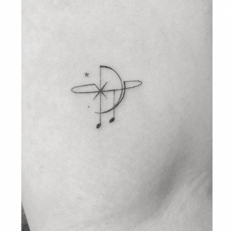 Stars And Music Notes Tattoo, Music Rib Tattoo, Star Music Tattoo, Music Star Tattoo, Music Note Small Tattoo, Music And Stars Tattoo, Unique Music Note Tattoo, Music Infinity Tattoo, Music Tattoos Minimalist