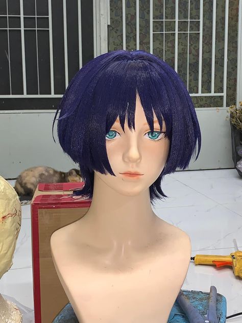 Scaramouche Wig Styled, Scaramouche Hairstyle, Kabukimono Cosplay, Wig Reference, Cosplay Wig Tutorial, Scary Cosplay, Tech Inspiration, Style Wig, Kawaii Hairstyles