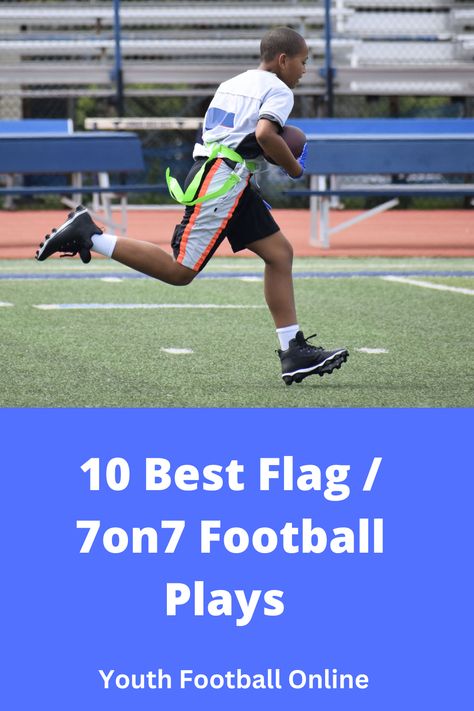 Flag Football Plays 7 On 7, Flag Football Practice Plans, 7 On 7 Flag Football Plays, 7on7 Football, Flag Football Drills, Youth Flag Football, Flag Football Plays, Powder Puff Football, Football Formations