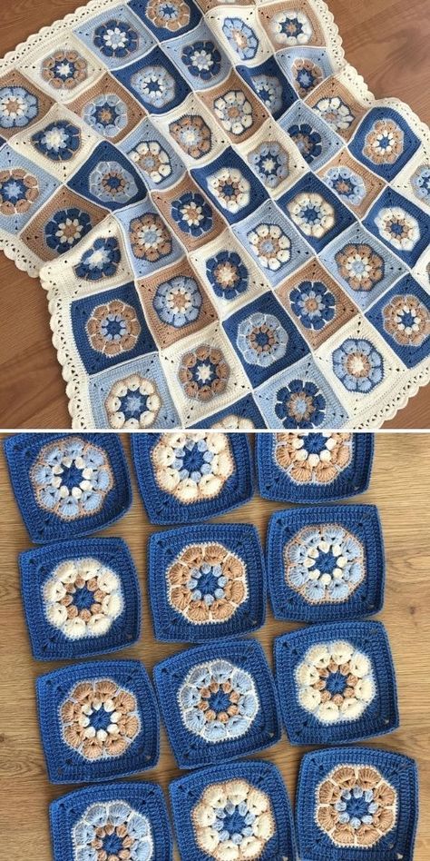 Crocheted Afghans, Crochet African Flowers, Granny Square Crochet Patterns Free, Crochet Blanket Pattern Easy, Crochet Bedspread Pattern, Easy Crochet Blanket, Crochet Bedspread, Haken Baby, Crochet Square Patterns