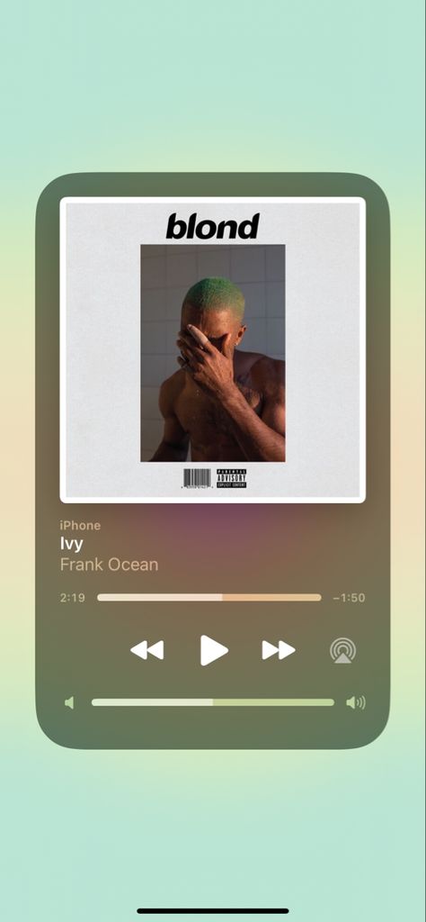 #deezer #iPhone #blond #ivy #frank ocean #green #rapus #albumcover Frank Ocean Vinyl, Frank Ocean Songs, Ocean Music, Chill Mix, Random Songs, Song Night, Love On The Brain, Song Recs, Note Music