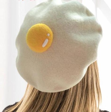 Cute Egg Beret Hat sold by PlushyPets on Storenvy Egg Beret, Cute Beret, Ladies Cap, Beret Fashion, Hat With Ears, Cute Egg, Poached Egg, Orange Fox, Child Baby