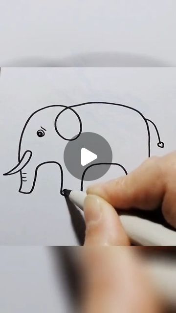 Drawing Ideas Easy Elephant, Drawing An Elephant, How To Draw Elephant For Kids, How To Draw Elephant, Draw Elephant Easy, How To Draw An Elephant, Cute Elephant Drawings, Elephant Drawing For Kids, Draw Elephant