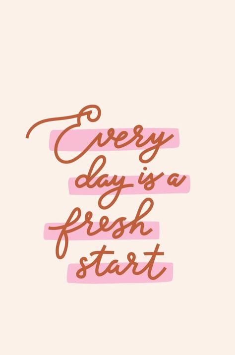 A new day, a new start. Motivation Letter, Words Of Wisdom Quotes, Motiverende Quotes, A Fresh Start, Care Quotes, Happy Words, Self Love Quotes, Fresh Start, Inspiring Quotes About Life