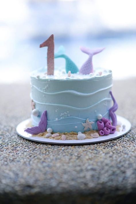 Purple 1st Birthday Cake, Purple Mermaid Cake, Mermaid Inspired Cake, Mermaid Theme Cake, Big Cake, Mermaid Cupcakes, Mermaid Birthday Cakes, Gender Reveal Party Theme, Purple Cakes