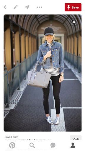 Reviewed By Mom: 365 Days of Pinterest Challenge: Day 6! #stripes #JeanJacket #fashion #casual Silver Shoes Outfit, Tennis Shoes Outfit Work, Oxfords Outfit, How To Wear Loafers, Pinterest Challenge, Oxford Shoes Outfit, Tennis Shoes Outfit, Shoes Outfit, Mode Casual