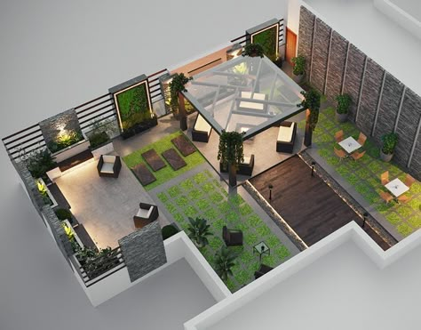 Terrace Garden Landscape Design, Roof Landscape Design Plan, Roof Terrace Landscape Design, Roof Garden Plan Design, Roof Garden Plan Architecture, Terrace Landscape Design Plan, Terrace Design Plan, Terrace Garden Design Rooftop, Rooftop Design Architecture