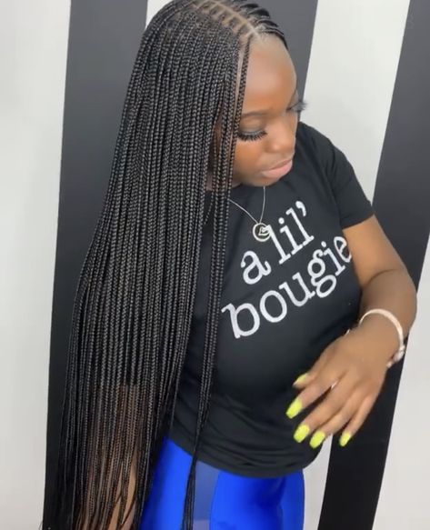 Tiny Box Braids Long, Small Traditional Box Braids, Tiny Box Braids, Traditional Box Braids, Micro Braids Styles, Latest Hair Braids, Protective Style Braids, Small Knotless, Weave Hairstyles Braided