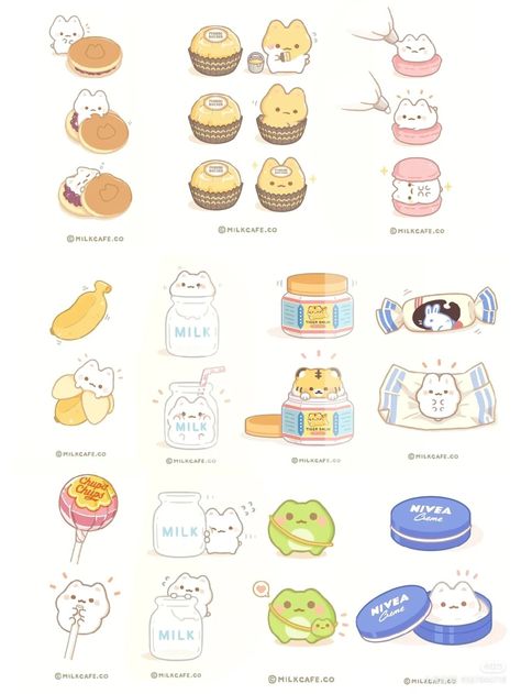 귀여운 음식 그림, Cute Cat Drawing, Cute Kawaii Animals, Eat Me, Cute Food Drawings, Cute Food Art, Cute Animal Drawings Kawaii, Cute Doodles Drawings, Cute Kawaii Drawings