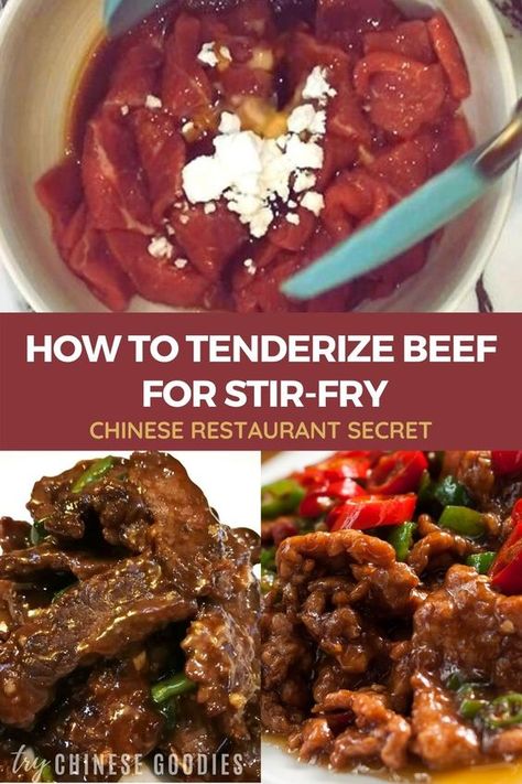 How To Tenderize Beef, Tenderize Beef, Meat Tenderizer Recipe, Peper Steak, Chinese Beef Recipes, Mongolian Beef Recipe, Beef Stir Fry Recipes, Mongolian Beef Recipes, Homemade Chinese Food