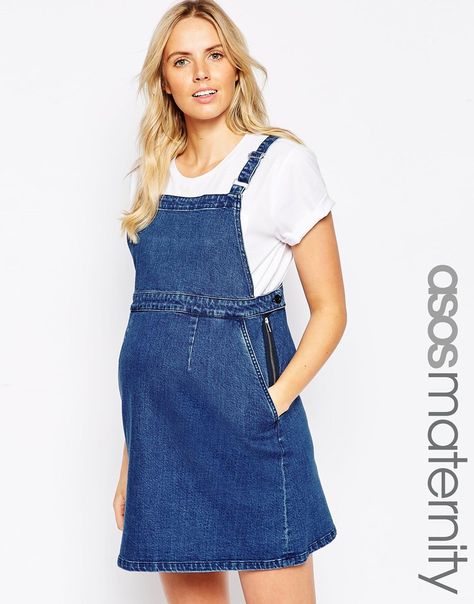 Maternity Shoot Dresses, Maternity Denim Dress, Denim Dungaree Dress, Denim Dungaree, Pregnancy Clothes, Dungaree Dress, Cute Maternity Outfits, Dresses Australia, Asos Maternity