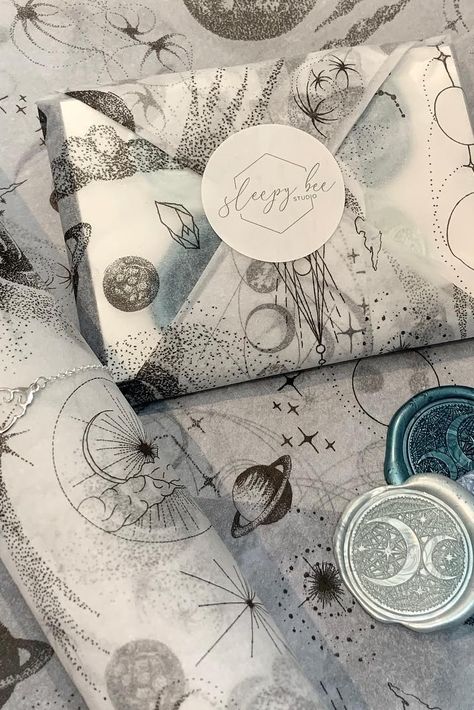 Celestial Packaging Design, Celestial Packaging, Esoteric Jewelry, Business Vision, Business Vision Board, Celestial Design, Luxury Packaging Design, Unboxing Experience, The Starry Night