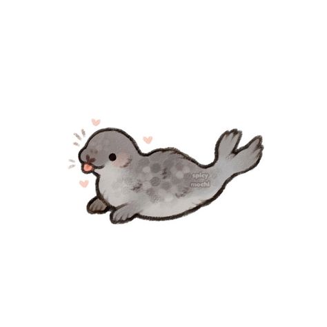 renee's art blog Seal Doodle, Silly Seal, Seal Drawing, Seal Illustration, Visual Stim, Cute Seals, Doodle Ideas, Fox Art, Cute Cartoon Animals