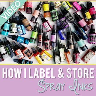 ♥ How I Label and Organize My Spray Inks ♥  A quick video showing how I label and store my spray inks from Dylusions, and Lindy's Stamp Gang. ♥ | dylusions, dylusions ink sprays, dylusions spray inks, craft room organization, art studio, organization, tattered angels, glimmer mist, art supply storage, craft room storage Distress Ink Spray Storage, Storage Craft Room, Craft Studio Organization, Art Supply Storage, Art Journaling Supplies, Dylusions Ink Sprays, Prima Watercolor, Lindys Stamp Gang, Art Supplies Storage