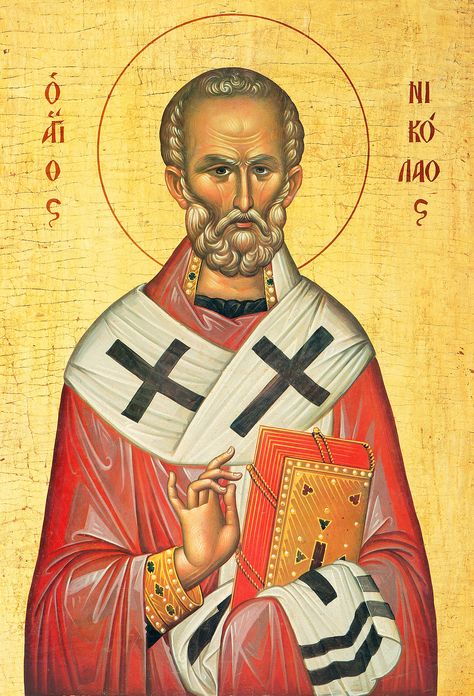 "Saint Nicholas of Myra icon reproduction on a wooden plaque. Sizes: Small - 8.5cm x 11cm / 3.34 inches x 4.33 inches Medium - 10cm x 13.5cm / 3.93inches x 5.31inches Large - 12cm x 16.5cm / 4.72inches x 6.49inches Saint Nicholas of Myra, also known as Nicholas of Bari, was an early Christian bishop of Greek descent. Because of the many miracles attributed to his intercession, he is also known as Nicholas the Wonderworker. Saint Nicholas is the patron saint of sailors, merchants, archers, repent History Of Santa Claus, St Nicholas Day, Orthodox Catholic, Greek Icons, San Nicola, Saint Nicolas, St Nicolas, Russian Orthodox, Eastern Orthodox