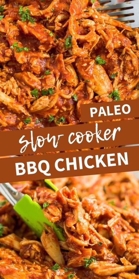 Easy Bbq Pulled Chicken, Crock Pot Bbq Pulled Chicken, Paleo Slow Cooker Chicken, Paleo Bbq Chicken, Crock Pot Bbq, Paleo Bbq, Bbq Pulled Chicken, Paleo Slow Cooker, Slow Cooker Bbq Chicken