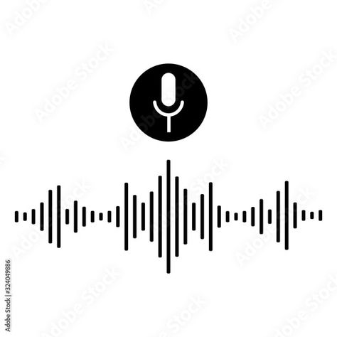 Stock Image: Sound audio wave. Voice message or recording voice. Vector illustration. Audio Message, Audio Waves, Isabelle Drummond, Voice Message, Line Images, Time Skip, New Year Photos, Music Icon, Adobe Stock