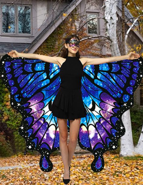 Butterfly Costume Women's, Butterfly Costume Halloween, Diy Butterfly Costume, Butterfly Costumes, Fairy Cape, Butterfly Cosplay, Costume For Women Halloween, Halloween Costumes Adult, Butterfly Goddess