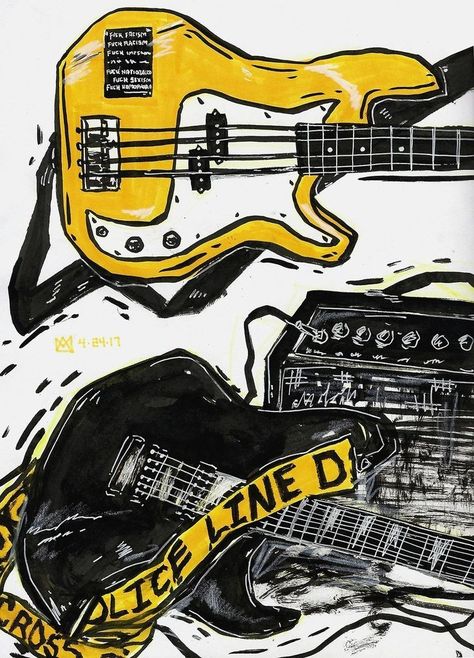 Alphabet Graffiti, Guitar Drawing, Graffiti Alphabet, Grunge Art, Arte Inspo, Arte Sketchbook, Graffiti Lettering, Electric Guitars, Sketchbook Art Inspiration