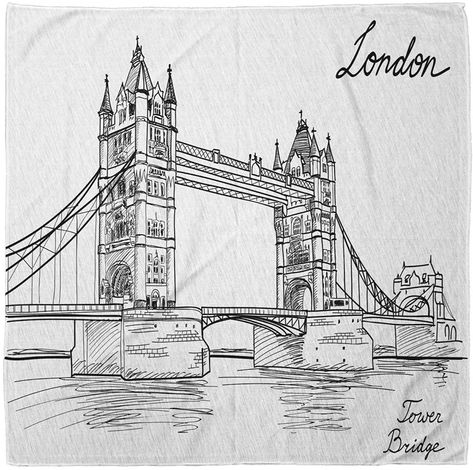 Big Ben Drawing, London Sketch, Bridge Drawing, Drawing Kit, London Drawing, Pencil Drawings Of Flowers, Perspective Drawing Lessons, Architect Drawing, Bridge Art