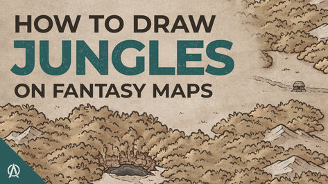 How to draw jungles on fantasy maps - video tutorial Fantasy Map Drawing Ideas, Fantasy Cartography, Hex Map, Thing To Draw, Jungle Drawing, Map Drawing, Forest Map, Fantasy Map Making, Map Making