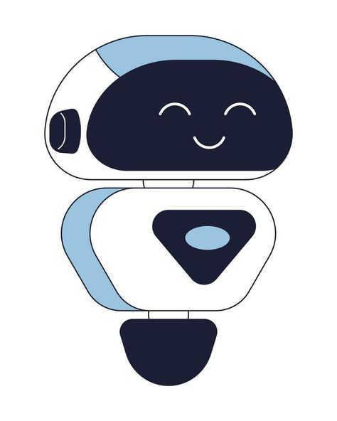 Cheerful robot flat line color isolated vector object. Artificial intelligence. Editable clip art image on white background. Simple outline cartoon spot illustration for web design Simple Robot, Outline Cartoon, Spot Illustration, Design Advertisement, Robot Illustration, Vector Infographic, Background Simple, Illustration Character, Flat Illustration