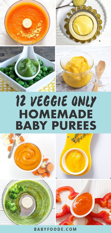 These Vegetable Only Baby Food Purees are a great way to introduce baby to the delicious flavors of vegetables from the very first bite! Get your baby's foodie palette developed early with these easy and delicious purees! They so easy to make and great for a freezer stash! #baby #vegetables Baby Food Vegetables, Baby Food Recipes Stage 1, Baby Purees, Blw Recipes, Making Baby Food, Vegetables For Babies, Diy Baby Food, Easy Baby Food Recipes, Baby Cereal