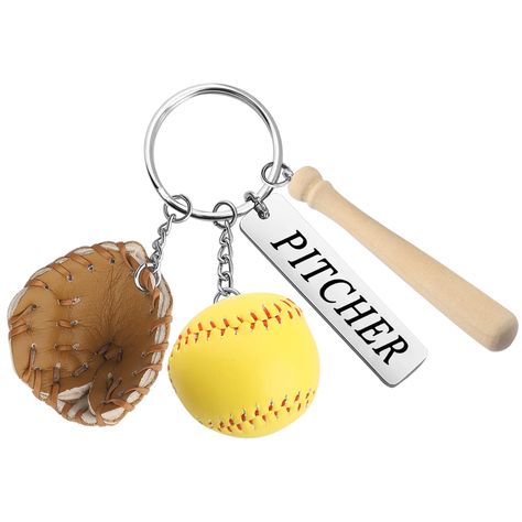 PRICES MAY VARY. ❤Softball Pitcher Theme Keychain❤This Keychain hand engraved with-PITCHER ❤Softball Pitcher Mom Jewelry❤This is a gift for softball pitchers. Hoping this gift can give them encouragement and support. ❤Softball Player Pitcher Gift❤This keychain is the best gift for Baseball Pitcher, Softball Mom Coach as a Christmas gifts, Halloween gifts, Mother's Day gift，Valentine's Day gift, Thanksgiving gift，etc. ❤Material&Size❤Stainless steel is a great choice for jewelry as it is hypoaller Pitcher Softball, Pitcher Gift, Softball Pitcher, Softball Stuff, Gifts For Baseball Lovers, Wishlist Ideas, Baseball Pitcher, Softball Players, Softball Mom