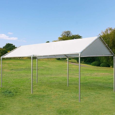 Amazon.com: Quictent 10X20'ft Upgraded Heavy Duty Carport Car Canopy Party Tent with Reinforced Steel Cables-White: Garden & Outdoor Metal Canopy Walmart, Canopy Party, 20 X 20 Canopy Tent 4 Tables Down The Middle, Car Canopy, White Garden, Party Tent, Canopy Tent, Garden Outdoor, Lawn Garden