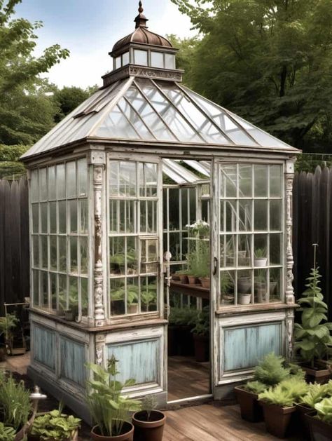 29 Enchanting Victorian Greenhouses for Your Backyard Haven - Peak Patio Life Greenhouse Victorian, Victorian Backyard, Easy Outdoor Projects, Backyard Diy Ideas, Dream Greenhouse, Window Greenhouse, Rose Arch, Victorian Greenhouses, Victorian Greenhouse