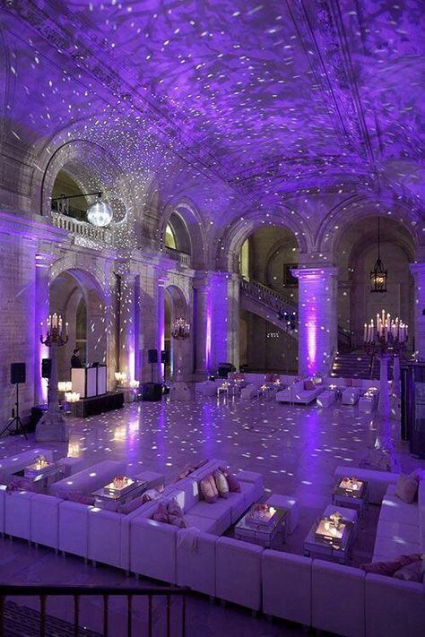 #wedding#party #party #weddingvenue #weddingideas #weddinginspiration Prom Background Aesthetic, Purple Aesthetic House, Purple Scenery Aesthetic, Sweet 16 Decorations Purple, Light Purple Sweet 16, Purple Place Aesthetic, Mansion Purple, Prom Background, Prom Venues