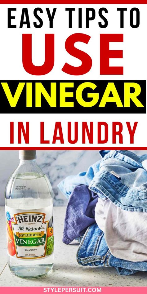 White vinegar, a versatile and inexpensive household item, can be a game-changer in your laundry routine. Here's a guide on how to use white vinegar in laundry and the massive benefits it offers: White Vinegar In Laundry, Vinegar Washing Machine, Vinegar Stain, Uses For White Vinegar, Vinegar In Laundry, White Vinegar Cleaning, Diy Stain Remover, Laundry Stain Remover, Vinegar Uses