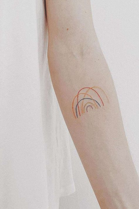 Tiny Pride Tattoos, Rainbow Tattoo Ideas, Tattoo Ideas And Meanings, Chaos Tattoo, Rainbow Tattoo, Pride Tattoo, Rainbow Tattoos, Kunst Tattoos, Inspiration Tattoo