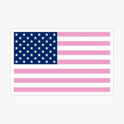 Get my art printed on awesome products. Support me at Redbubble #RBandME: https://www.redbubble.com/i/sticker/pink-american-flag-by-annaegore/52239607.EJUG5?asc=u Pink American Flag, American Flag Sticker, Country Things, Flag Sticker, Pink Quotes, Beach House Interior, Picture Collage Wall, Collage Wall, Bear Wallpaper