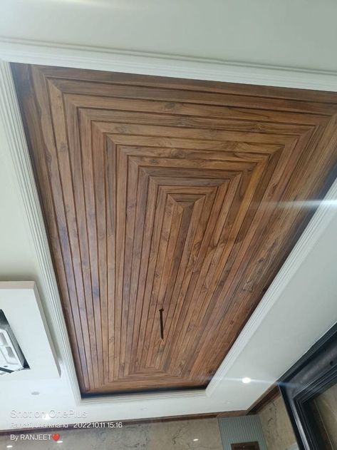 Wooden Ceiling Designs, Wooden Ceiling Ideas, Trendy Curtains, Modern Wooden Ceiling, Slat Ceiling, Wood Slat Ceiling, Wooden Ceiling Design, Trey Ceiling, Accent Ceiling