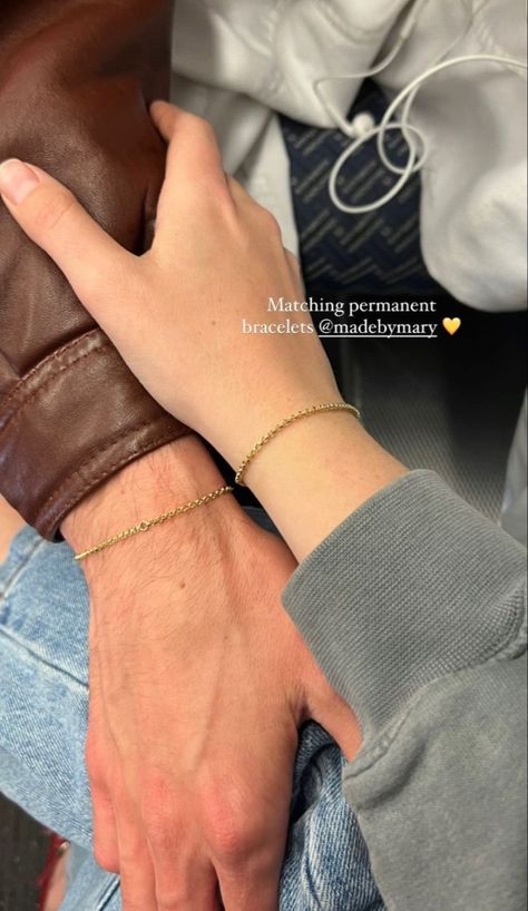 Permanent Couples Bracelets, Matching Bracelet Aesthetic, Permanent Jewelry Couple, Matching Permanent Bracelet, Couple Permanent Bracelet, Permanent Bracelet Couple, Couple Bracelets Aesthetic, Couple Matching Jewelry, Permanent Bracelet