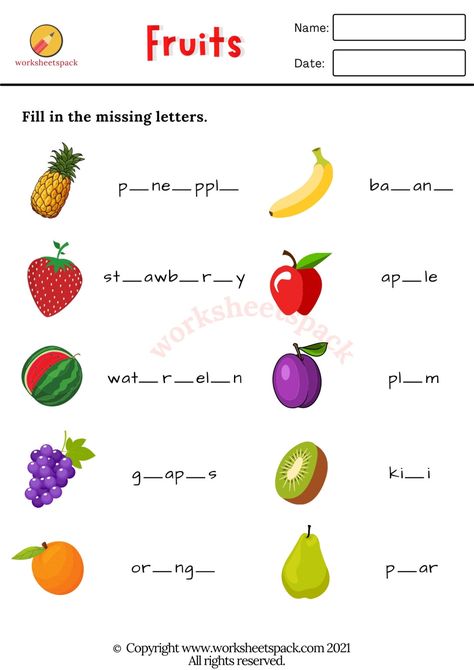 Free Fruits Worksheets - worksheetspack Fruits Worksheet For Grade 1, Fruit Worksheets Preschool, Fruits Worksheets For Kindergarten, Fruit Worksheets For Kids, Fruits Worksheets For Kids, Fruits And Vegetables Worksheet, Fruits Activity, Fruit Worksheet, Sequencing Activities Kindergarten