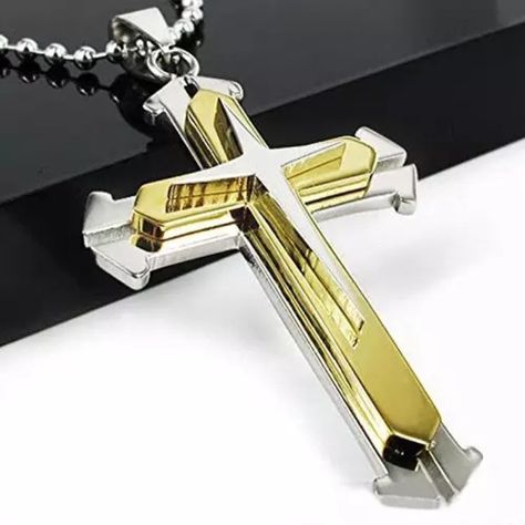 Gold Cross Unisex Pendant Necklace, Bl55590156 Chain Length: 24 Inch Metal: Stainless Steel Style: Casual/Sporty/Streetwear Best For Gifts On Any Occasion Message Me For Bundle Or Any Query Thank You!! Sporty Streetwear, Bullet Necklace, Stainless Steel Cross Pendant, Skull Pendant Necklace, Skull Necklace, Skull Pendant, Mens Leather Bracelet, Casual Sporty, Mens Accessories Jewelry