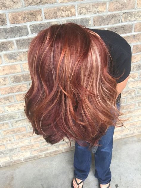 All the fall hair colors!! Red, blonde, red violet, copper fall hair.: Rambut Brunette, Gold Hair Colors, Hair Color Rose Gold, Red To Blonde, Spring Hair Color, Rose Gold Hair, Hair Color And Cut, Spring Hairstyles, Red Hair Color