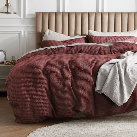 PRICES MAY VARY. Classic Home Decor: This Bedsure cotton duvet cover set features a timeless waffle texture in classic solid colors, which adds a relaxed yet elevated look to your year-round bedding. Soft and Puffy Comfort: Made of 100% natural cotton, this textured duvet cover set is ultra soft and breathable. The cotton waffle woven texture on the surface creates a touch of plush thickness, while the cotton percale on its reversed side makes the duvet cover breathable and gentle. Thoughtful De White Duvet Cover King, Brown Duvet Cover, Brown Duvet, Brown Duvet Covers, Elegant Duvet Covers, Textured Duvet Cover, Cozy Bedding Sets, Textured Duvet, Flannel Duvet Cover