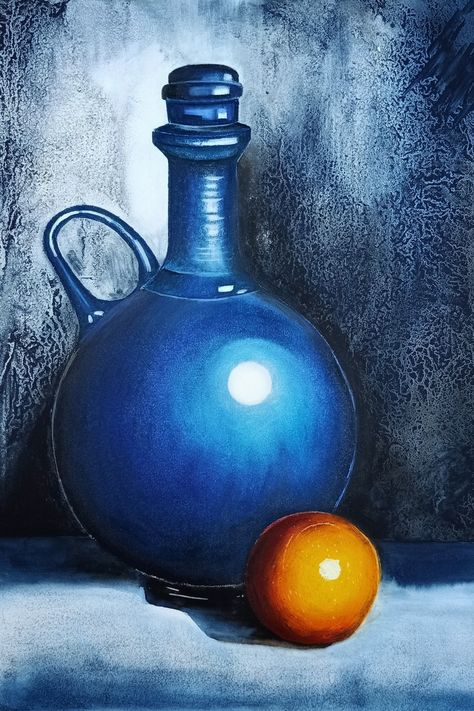 Still Life In Oil Pastels, Oil Pastel Still Life For Beginners, Water Colour Still Life Drawing, Still Life With Oil Pastels, Realistic Pastel Drawings, Still Life Pastel Drawing, Watercolor Still Life Easy, Still Life Drawing Oil Pastels, Still Life Painting Oil Pastel